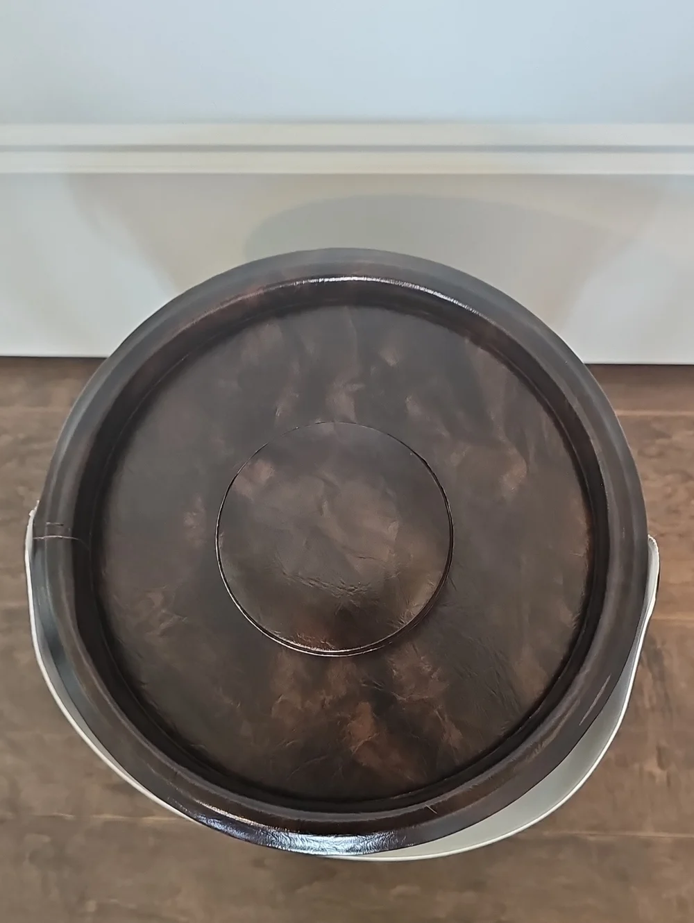 MCM RARE Chocolate Brown Vegan Leather Vintage Ice Bucket with Handle